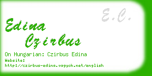 edina czirbus business card